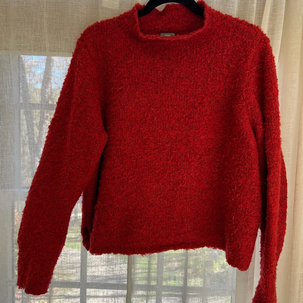 Aerie red mock neck sweater